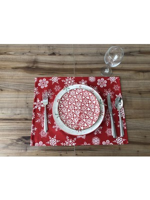 Trend Yuvam Ev Tekstil Ürünleri Kar Tanesi Desenli Amerikan Servis (6ADET )