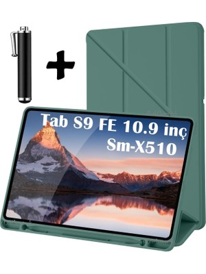 M.TK Moveteck Samsung Galaxy Tab S9 Fe/S10 Fe/S10 lite 10.9 Kılıf Kalem Bölmeli Trifolding Yatay Dikey Standlı Case SM-X520 X510 X400