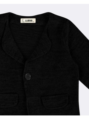 Luess Unisex Çocuk Yumuşak Dokulu Cep Detaylı Ceket