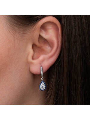 Gumush Gümüş Sallantılı Damla Nazar Kadın Küpe