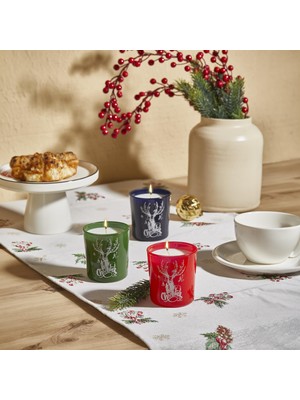 Selka Home 3'lü Christmas Geyik Tasarım Cam Kokulu Candle Mum 110 gr