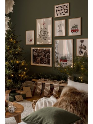 Artavessa 8 Parça Ahşap Çerçeve Görünümlü Mdf Tablo Seti