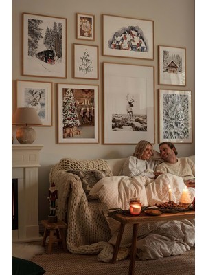 Artavessa 9 Parça Ahşap Çerçeve Görünümlü Mdf Tablo Seti