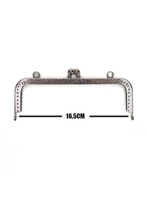 Ritzz Delikli Vintage Metal Çanta Bursu 16.5cm Gümüş