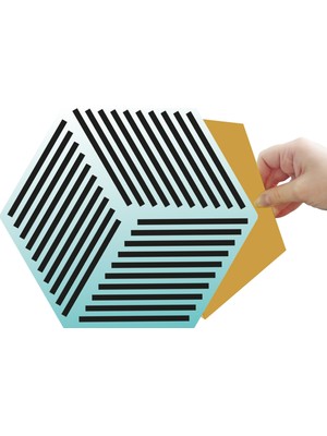 Tink Kendinden Yapışkanlı Renkli Geometrik Altıgen Pvc Karo 27X31 cm