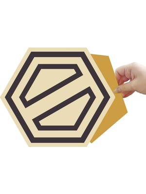 Tink Kendinden Yapışkanlı Modern Çizgili Altıgen Pvc Karo 27X31 cm
