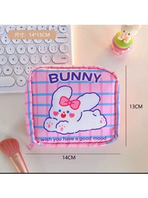 Syn İletişim 13*13 Ölçüler Ped Makyaj Kozmetik Çantası Kablo Şarj Aleti ve Kırtasiye Ürünlerinide Düzenleyici Olarak Kullanabilirsiniz Teddy Coco Bear Makyaj Ped Kozmetik Çantası Düzenleyici