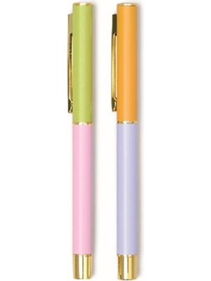 Design Works İnk Color Block Pens Lılac & Cornflower (Set Of 2) - 2'li Tükenmez