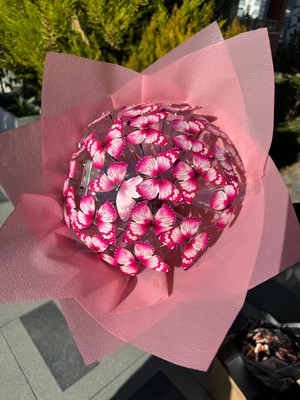 Rosa Design Pembe Kelebek Buketi LED Işıklı