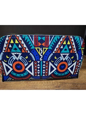 Renkli İlmekler Kadın Renkli Motif Desenli El Askılı Portföy Clutch