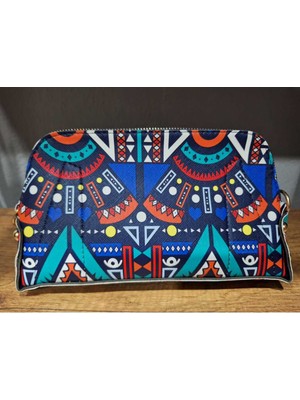 Renkli İlmekler Kadın Renkli Motif Desenli El Askılı Portföy Clutch