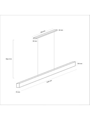 Woodlight Ahşap Aydınlatma Lineer 3000K(GÜN Işığı) Sarkıt LED Armatür Linear Aydınlatma