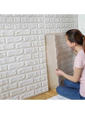 Renkli Duvarlar 10 Adet 50X70CM Beyaz 3D Dekoratif Kendinden Yapışkanlı 3D Esnek Duvar Kağıdı Kaplama Paneli