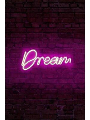 Dream - Led Dekoratif Duvar Aydınlatması Neon Duvar Yazısı Sihirli Led Mesajlar - N69