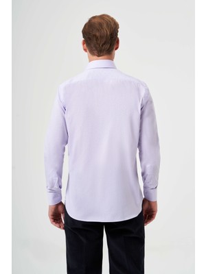 Bisse Regular Fit Lila İtalyan Yaka Klasik Erkek Gömlek GM23K232025_D44