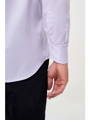 Bisse Regular Fit Lila İtalyan Yaka Klasik Erkek Gömlek GM23K232025_D44