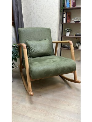 Asedia Minito Naturel Yeşil Sallanan Sandalye Dinlenme Koltuğu