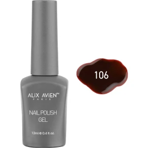 Alix Avien Kahverengi Koyu Kırmızı Kalıcı Oje 106-YOĞUN Renk Veren Jel Oje 12 Ml-Nail Uv Gel Polish 106