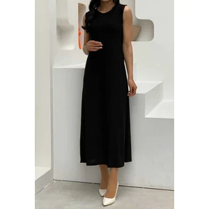 Bym Fashion Sıfır Kollu Uzun Sandy Içlik Elbise 3197 Siyah