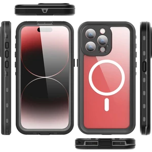 Apple iPhone 15 Pro Su Geçirmez Kılıf Magsafe Waterproof Shockproof Ip 68 Sertifikalı Su Altı Kılıf