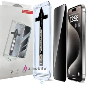 Apple iPhone 15 Pro Max Hayalet Uyumlu Ekran Koruyucu Cam Kolay Uygulama Aparatlı Privacy Exclusive Glass