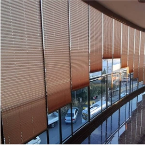 Antrasit Plise Katlanır Cam Balkon Perdesi - Ofis Perdesi - Mutfak Perdesi - Salon Perdesi -