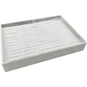 Yerli Üretim Süet Kumaş Gri Renk 34/24 Cm Batırmalı Çekmeçe Içi Bileklik Kelepçe Tablası