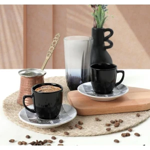 4 Parça Kahve Fincan Takımı Magıc Sılındır Kulplu 004-650 20744 A