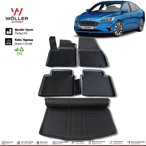 Ford Focus 5 Sedan Paspas Bagaj Havuzu 2018 Sonrası 3D Wöller Ultraflex Set