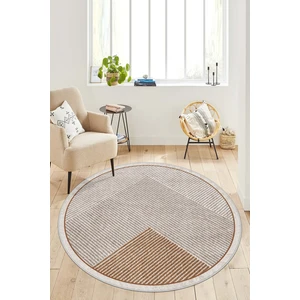 West Home Dijital Baskı Makinede Yıkanabilir Kaymaz Taban Leke Tutmaz Yuvarlak Salon Halısı ve Mutfak Halısı
