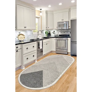 Confidence Home Dijital Baskı Makinede Yıkanabilir Kaymaz Taban Leke Tutmaz  Bej Oval Mutfak Halısı Salon Halısı ve Yolluk