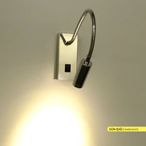 LED Spiralli Aplik 3000K Günışığı Krom Gövde