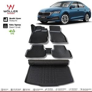 Skoda Octavia Paspas Bagaj Havuzu Set 2021 Sonrası 3D Wöller Ultraflex Set
