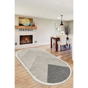Lavita Home Dijital Baskı Makinede Yıkanabilir Kaymaz Taban Leke Tutmaz  Bej Oval Mutfak Halısı Salon Halısı ve Yolluk