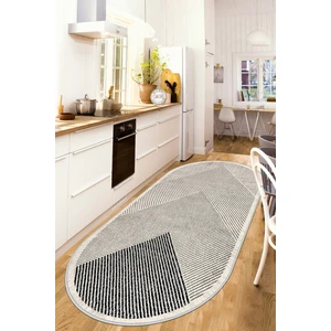 Life Decortiva Dijital Baskı Makinede Yıkanabilir Kaymaz Taban Leke Tutmaz  Bej Oval Mutfak Halısı Salon Halısı ve Yolluk