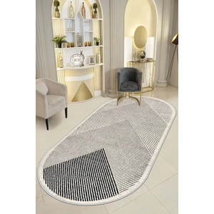 Dijital Baskı Makinede Yıkanabilir Kaymaz Taban Leke Tutmaz  Bej Oval Mutfak Halısı Salon Halısı ve Yolluk