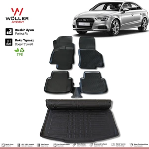 Audi A3 Sedan Paspas Bagaj Havuzu 2013 2020 Arası 3D Wöller Ultraflex Set
