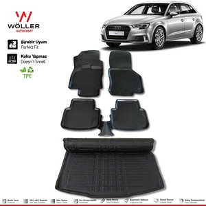 Audi A3 Hb Paspas Bagaj Havuzu 2013 2020 Arası 3D Wöller Ultraflex Set