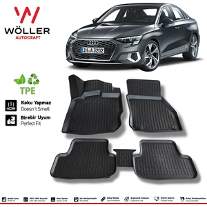 Audi A3 Sedan Paspas 2021 Sonrası 3D Havuzlu Wöller Paspas