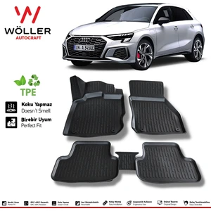 Audi A3 Paspas 2021 Sonrası Hatchback 3D Havuzlu Wöller Paspas