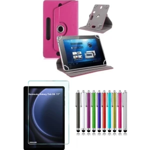 Duhalıne Samsung Galaxy Tab S9 11" Uyumlu Standlı Tablet Kılıfı + Kırılmaz Ekran Koruyucu+ Dokunmatik Kalem