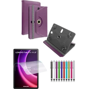Duhalıne Lenovo Tab P11 11.5" Uyumlu Standlı Tablet Kılıfı + Kırılmaz Ekran Koruyucu+ Dokunmatik Kalem