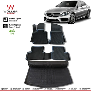 Mercedes C Serisi W205 Paspas Bagaj Havuzu 2014 2021 Arası 3D Wöller Ultraflex Set
