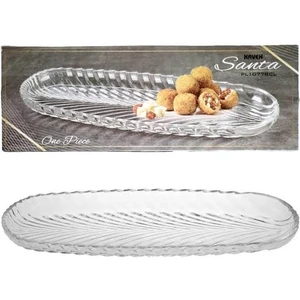 Cam Sunum 2' li Tabak 28 cm Balık Sırtı Salata Tabağı