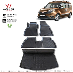 Fiat Doblo Paspas Bagaj Havuzu Set 2010 Sonrası 3D Ultraflex Set