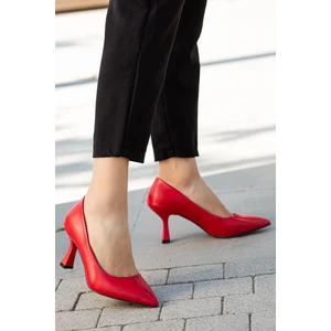 Kadın Stiletto KIRMIZI CİLT