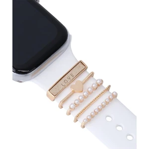 Apple Watch Serisi Uyumlu Harfli Akıllı Saat Kordon Süsü Tüm Seriye Uyumlu Tasarım Charm Aksesuar Seti