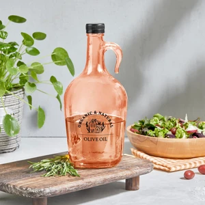 Selka Home - Mary 1500 ml Desenli Cam Galon Yağdanlık