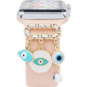 Apple Watch Serisi Uyumlu Harfli Akıllı Saat Kordon Süsü Tüm Seriye Uyumlu Tasarım Charm Aksesuar Seti