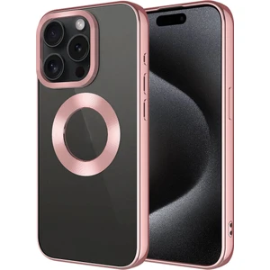 Case 4u Apple iPhone 15 Pro Max Kamera Çerçeveli Logo Gösteren Omega Kılıf Rose Gold